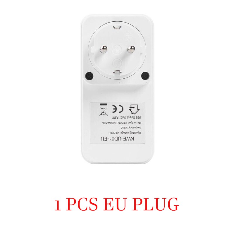 1-4pcs Dual USB Port Electronic Digital Timer Switch Smart Home Smart Life EU UK Plug Timer Outlet Programmable Timing Socket: 1 PCS EU Plug