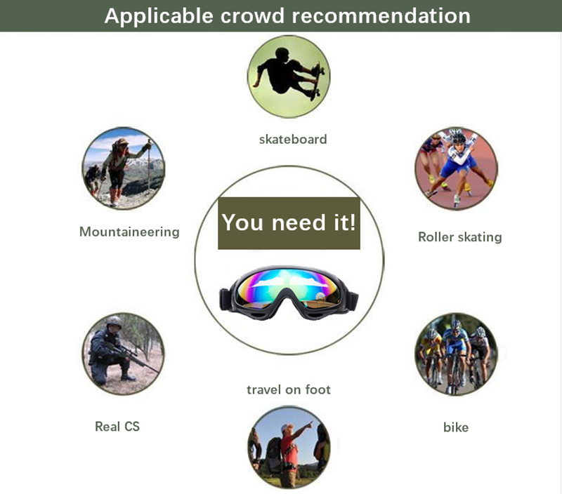 Motorcycle Bicycle Windshield Goggles Sandproof Dustproof Glasses Outdoor Ski Cycling Glasses Men Women Protective Glasses