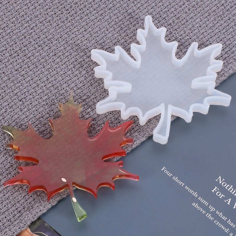 Maker forme ahorn blad smykker silikone skimmel epoxy skimmel kop holder epoxy skimmelsvampe diy cup pad gør boligindretning: A3