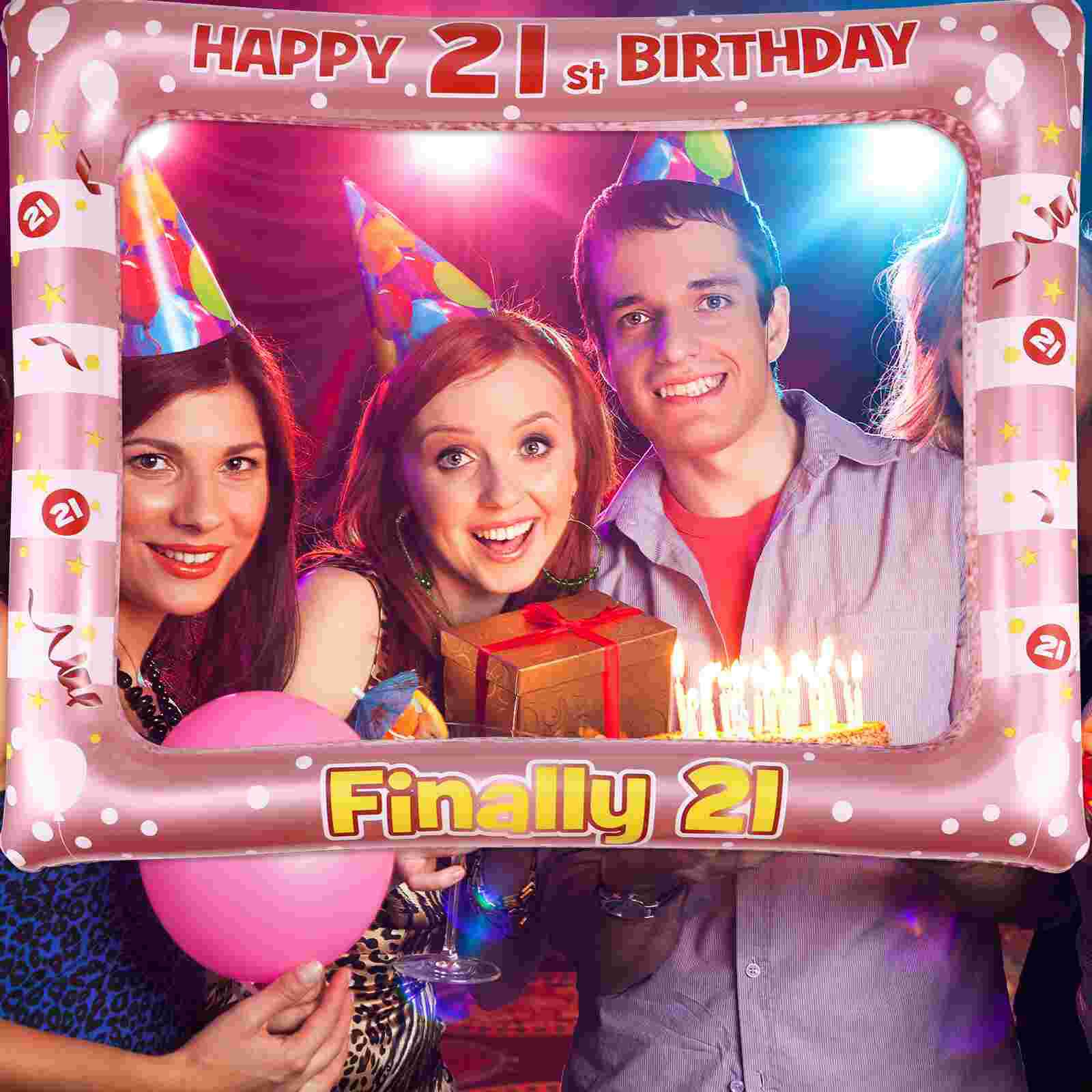1 Pc Geburtstag aufblasbar Foto Rahmen PVC Party Foto Requisiten liefern Pro das Alter 18