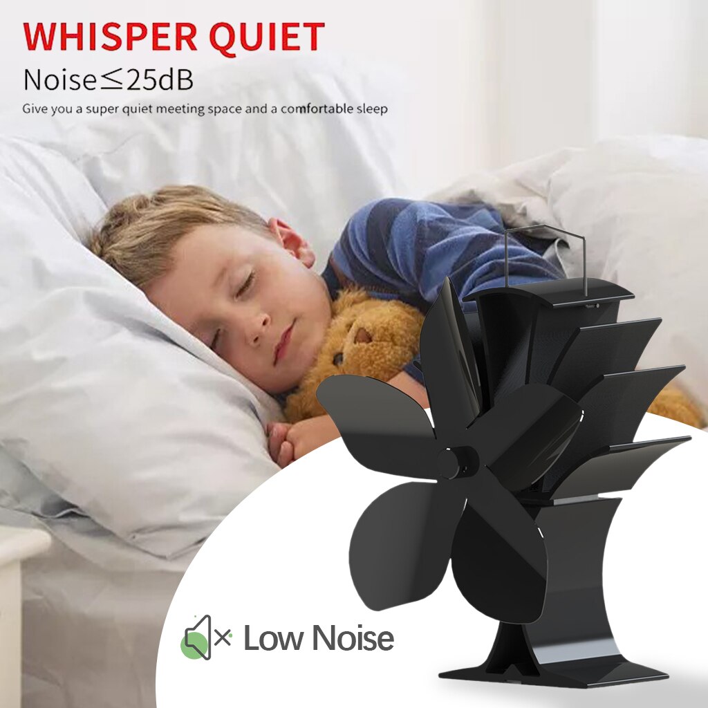 Heat Powered Stove Fan Fast Start Quiet Fireplace Fan for Home Large Room Fireplace Bedroom Indoor