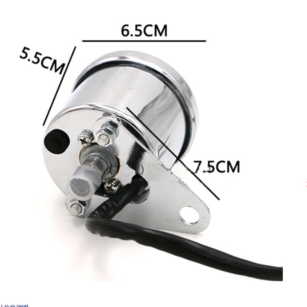 Chrome Bezel Motorcycle Oil / Fuel Level Gauge LED Light Indicator