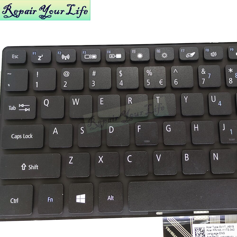 Substituição teclados para acer aspire spin1 n17h2 sp111 32 SP111-32N p98g eua inglês alemão teclado preto SV1T-A81B v164166as1