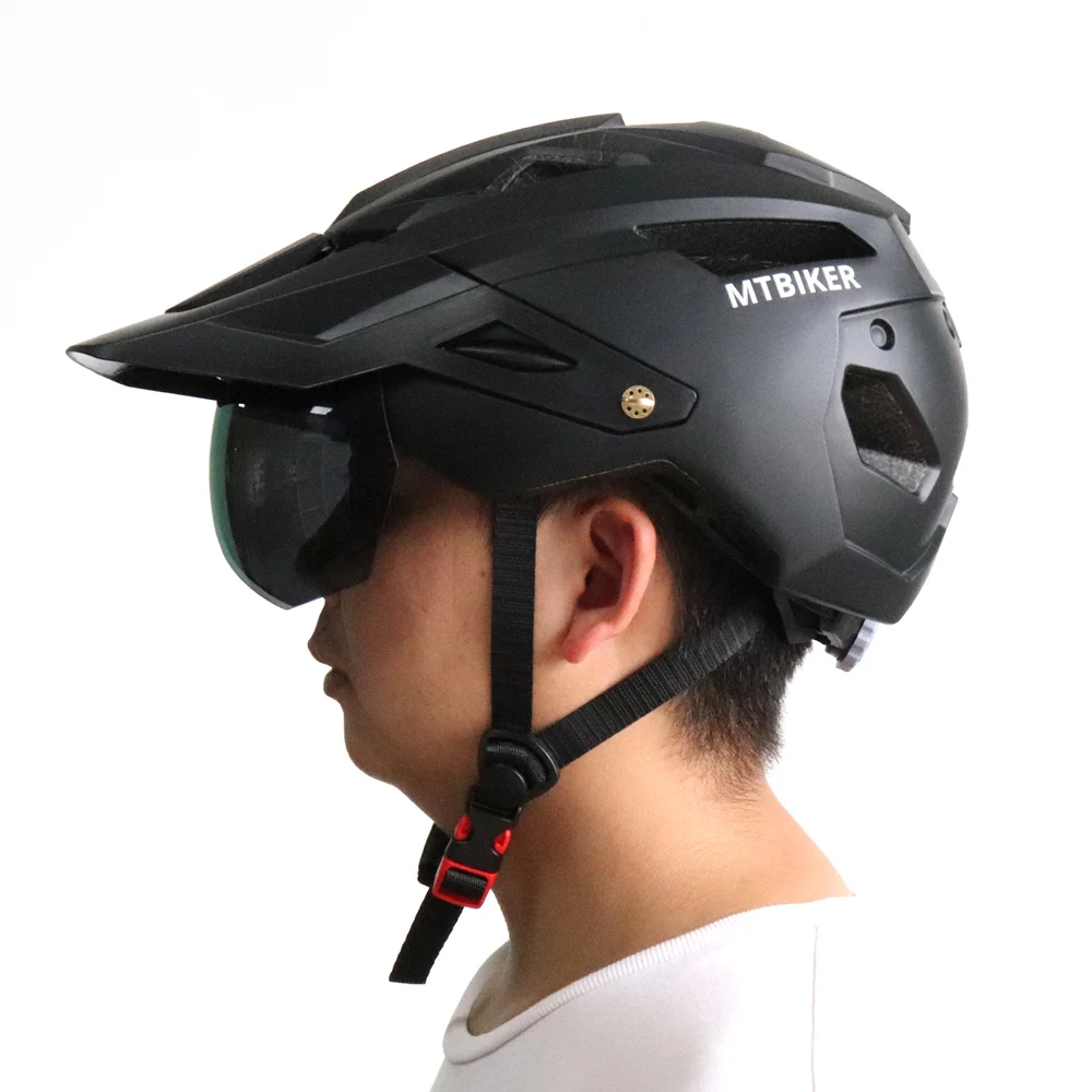 Fietshelm met zonneklep heren fietshelm zonnebril vizier racefiets mountainbike fietshelm