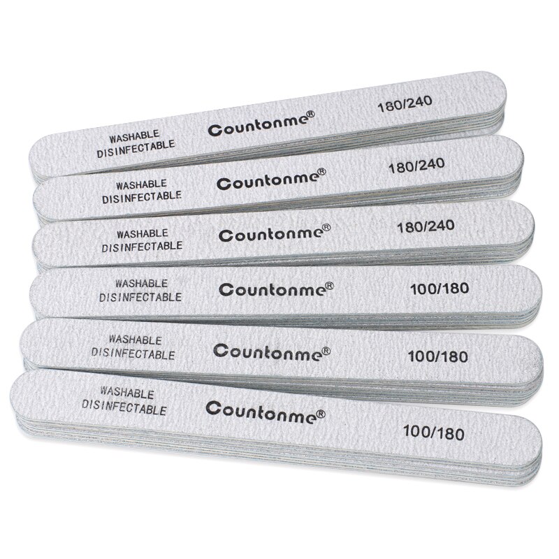 50Pcs/100Pcs Straight Wood Nail Files Double Sided Thick Stick 100/180/240 Sandpaper Grinding Buffer Nail Accessoires Salon Tool