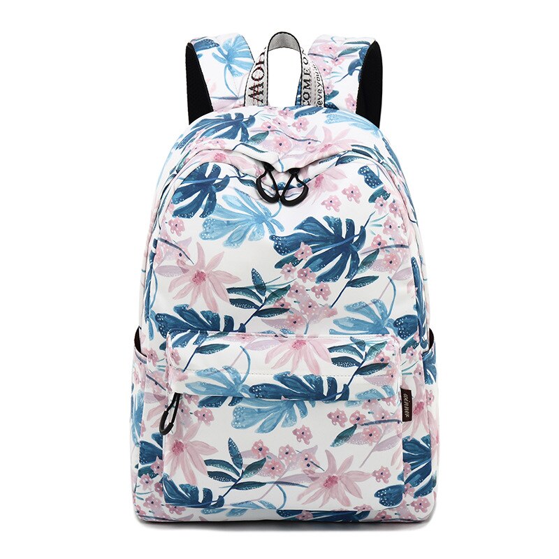 Wasserdichte Polyester Frauen Rucksack Blume Druck Weibliche Täglichen Laptop Rucksack Mädchen Hochschule Mochila: 31(cm)x14(cm)x43(cm)