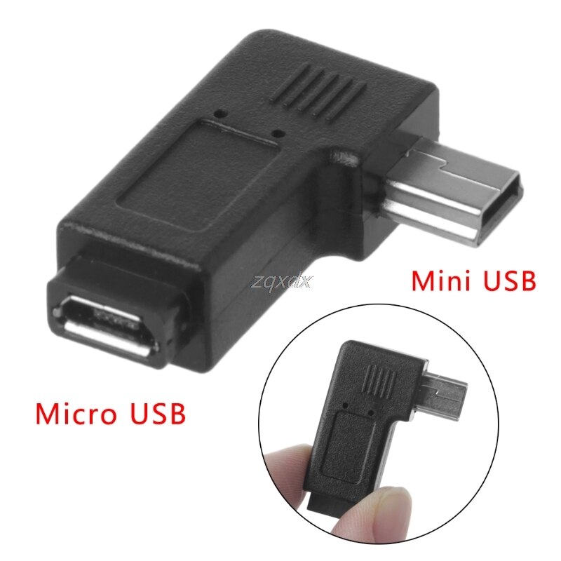USB Micro 5Pin Female to Mini 5Pin Male 90 Degree Angle Left / Right Adapter Converter Whosale