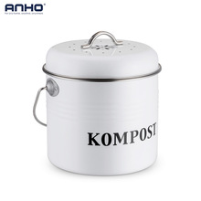 Küche Kompost Behälter 5L Organischen Hausgemachte Mülleimer Melonen Verlässt Eisen Runde Holzkohle Filter Eimer draussen Zubehör