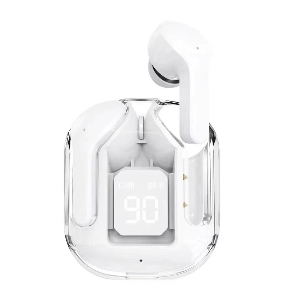 Auriculares Bluetooth BT30 PRO Tws transparentes con pantalla Digital LED auriculares intrauditivos inalámbricos para Xiaomi Huawei iPhone: Blanco