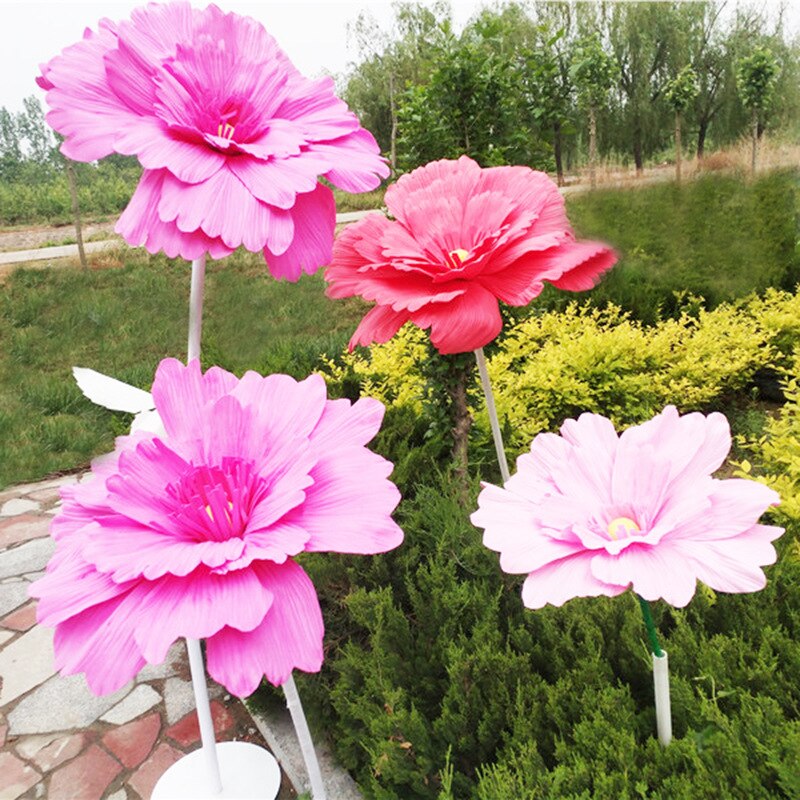 PE Artificial Giant Daisy Flower Head Wedding Background Flower Wall Wedding Decoration Shopping Mall Decorative Daisy Flower