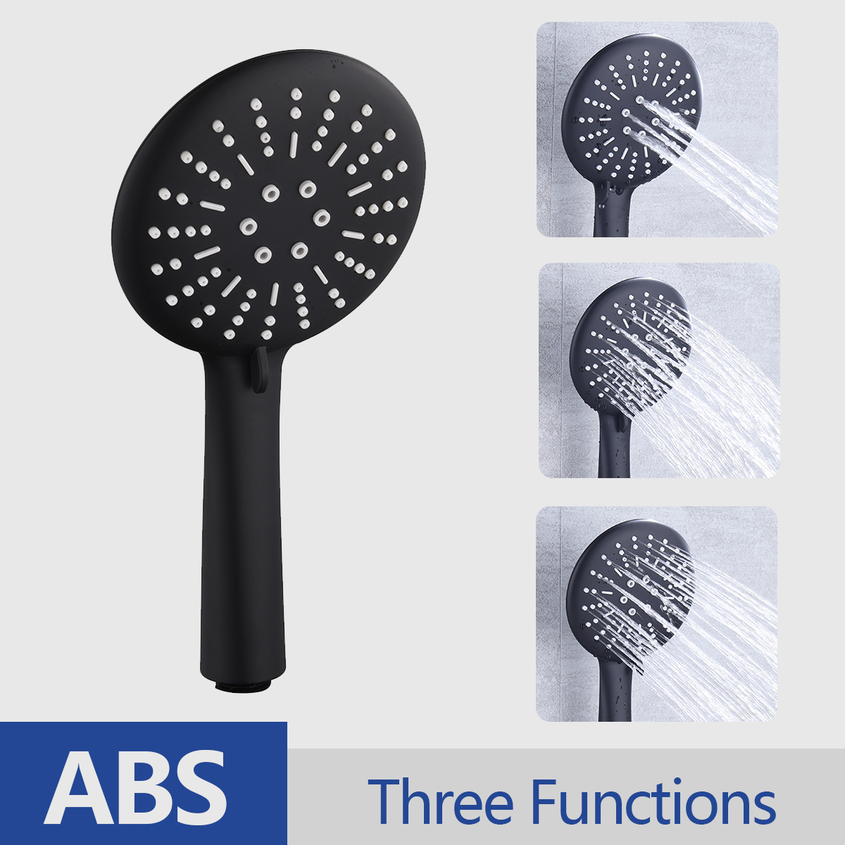 Hand-held Shower Head Water Saving Black Bathroom Rainfall Shower Nozzle Aerator High Pressure handheld Shower Head: shower head H