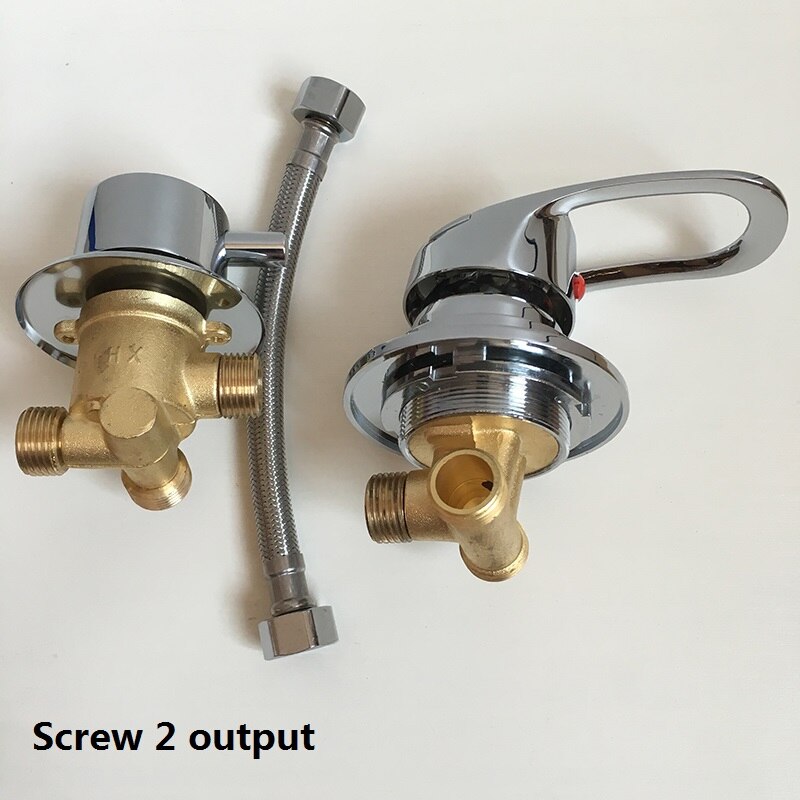 MTTUZK badrandcombinaties 2/3/4/5 Manieren water outlet messing douche tap schroef of intubatie split douchecabine douche mengkranen: set A 2 output