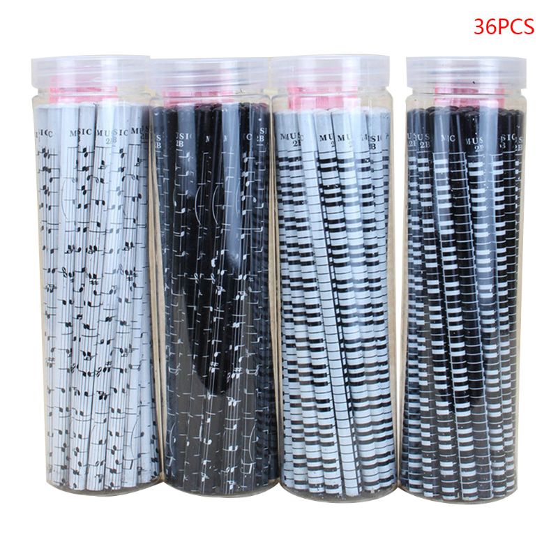 36pcs Musical Note Pencil 2B Standard Round Pencils Piano Notes Writing Drawing Tool Stationery School Student