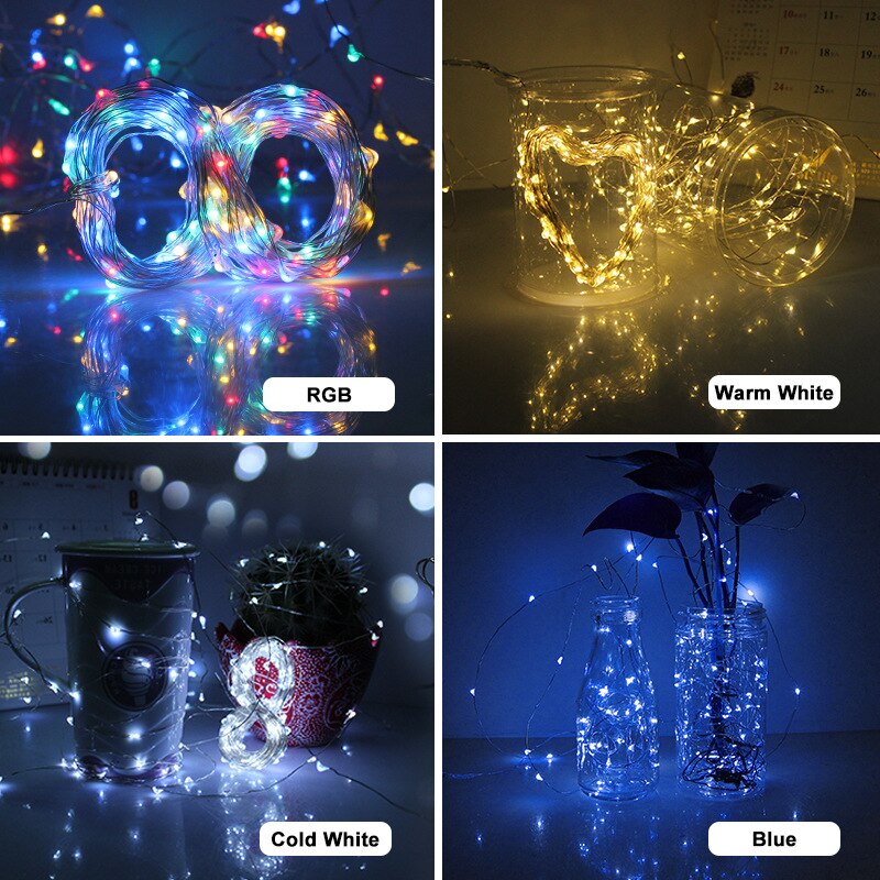 Usb Led String Licht Afstandsbediening 20M 200LED Fairy String Licht Koperdraad Voor Bruiloft Kerstvakantie Decor Lamp