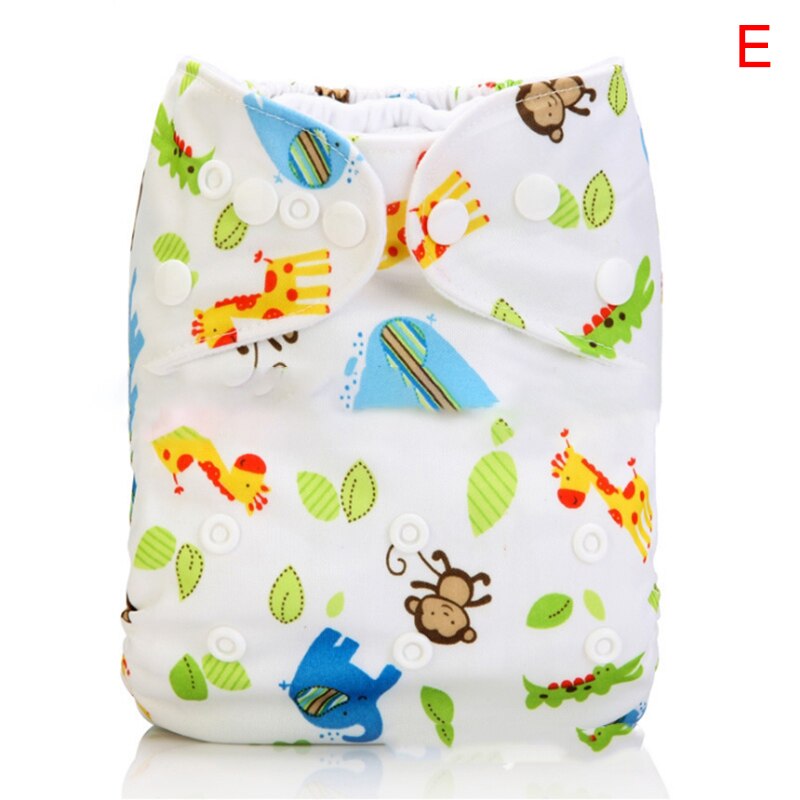 Washable Eco-Friendly Cloth Diaper Adjustable Nappy Reusable Cloth Diapers Fit 0-2years 3-15kg Baby: E