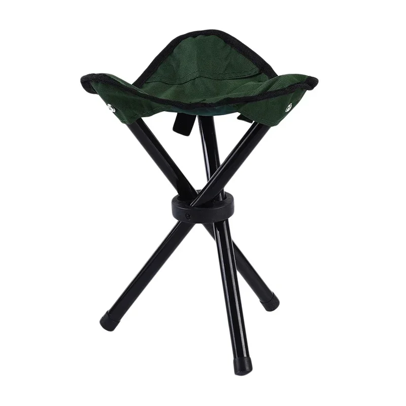 #utomhus liten hopfällbar triangulär pall fiskestolar camping multifunktionsbänkar hopfällbara pallar hushåll dagliga parkstolar: Grön