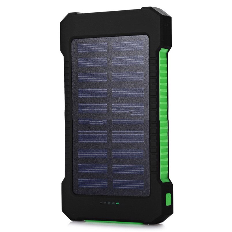 Voor Slimme Telefoon 20000mah Draagbare Zonne-energie Bank 20000mAh Externe Batterij DUAL Poorten Powerbank Oplader Mobiele Lader 40AUG23: green