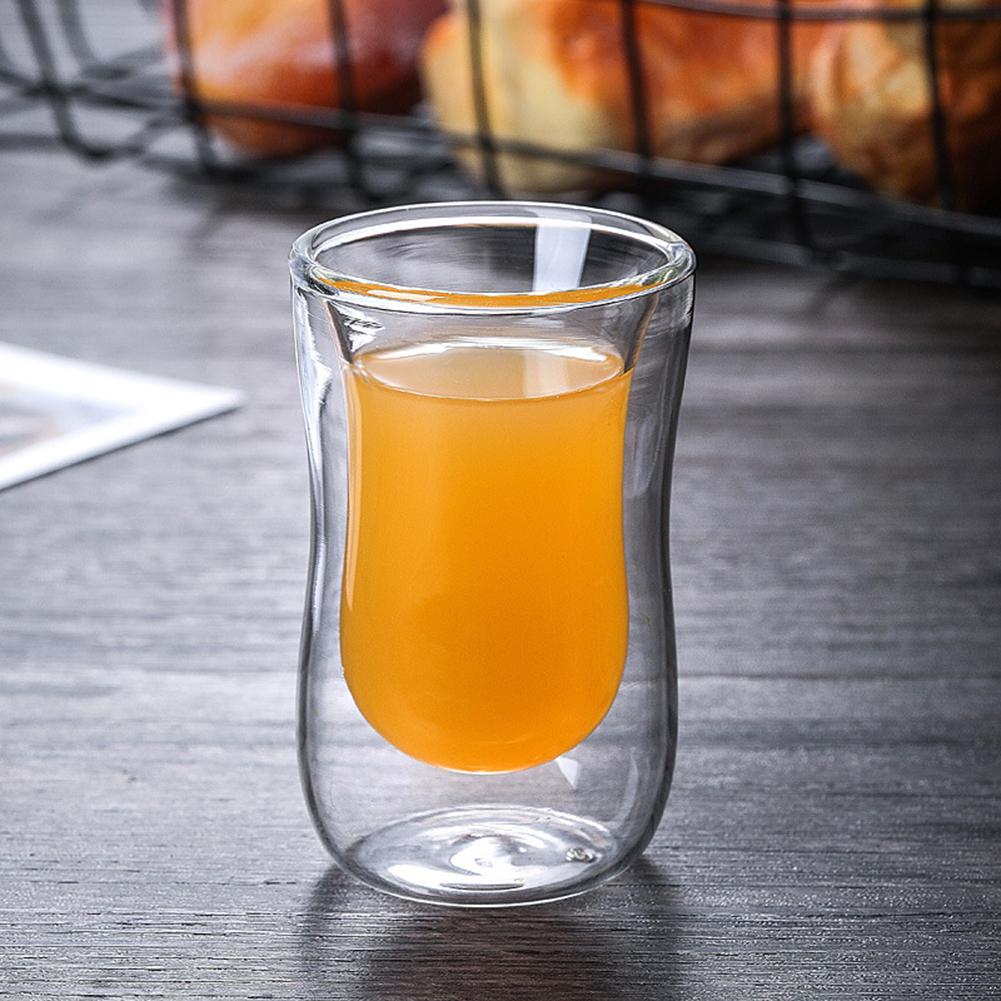 80ml Transparent Glass Cup With Handle Double-layer Glass Coffee Cup European-style Coffee Mug Latte Espresso Iced Tea Cup