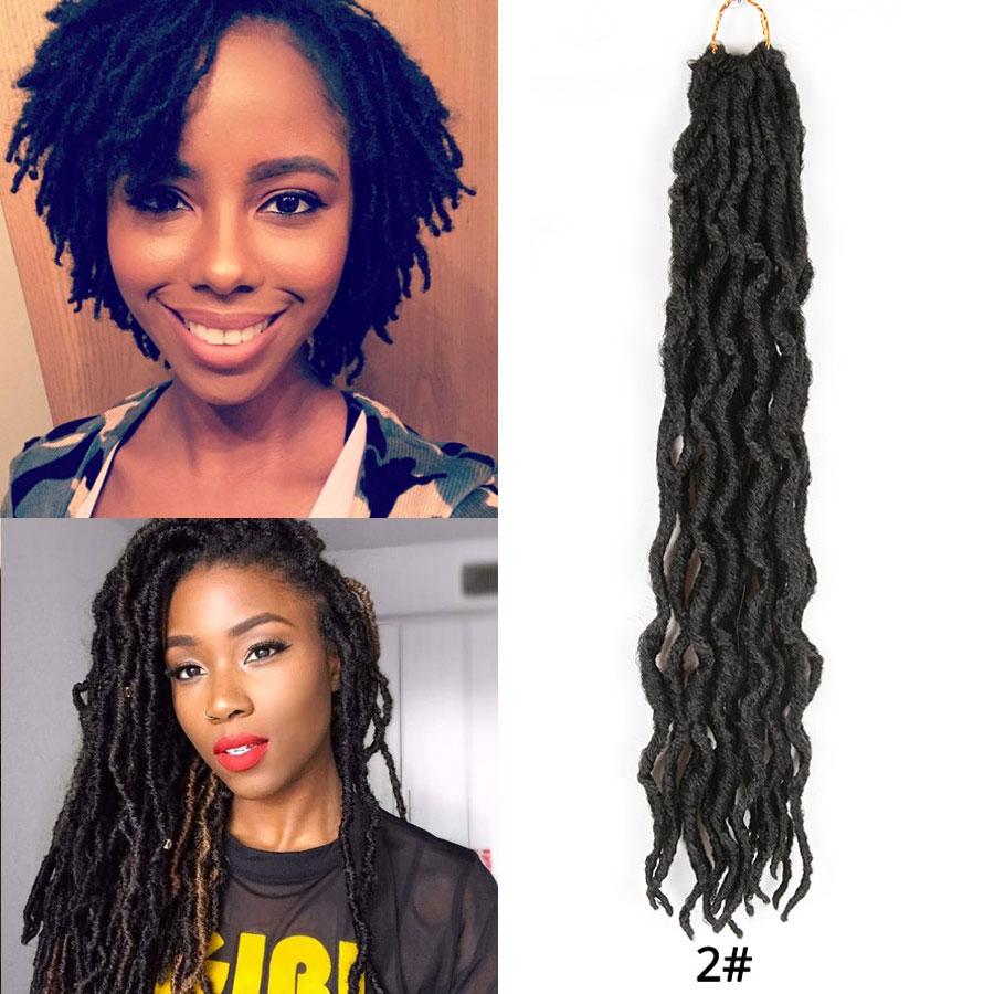 Leeons Häkeln Haar Zöpfe 12/18 Zoll Faux Loks Lockige Synthetische Haar Vor Schleife Häkeln Haar Verlängerung Göttin nu Loks Braun schwarz: #2 / 12Zoll