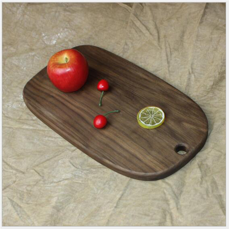 1 pcs Black Walnut Chopping Blocks Kitchen Wood Food Plate Wooden Pizza Sushi Bread Whole Wood Tray Cutting Board No Paint