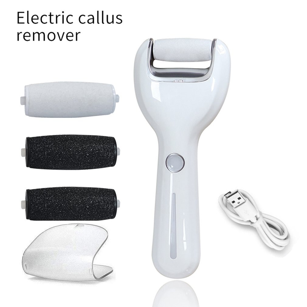 Electronic Feet Callus Remover Electric Foot File Rechargeable Hard Skin Pedicure Tools Feet Care Callus Remover Kit: White