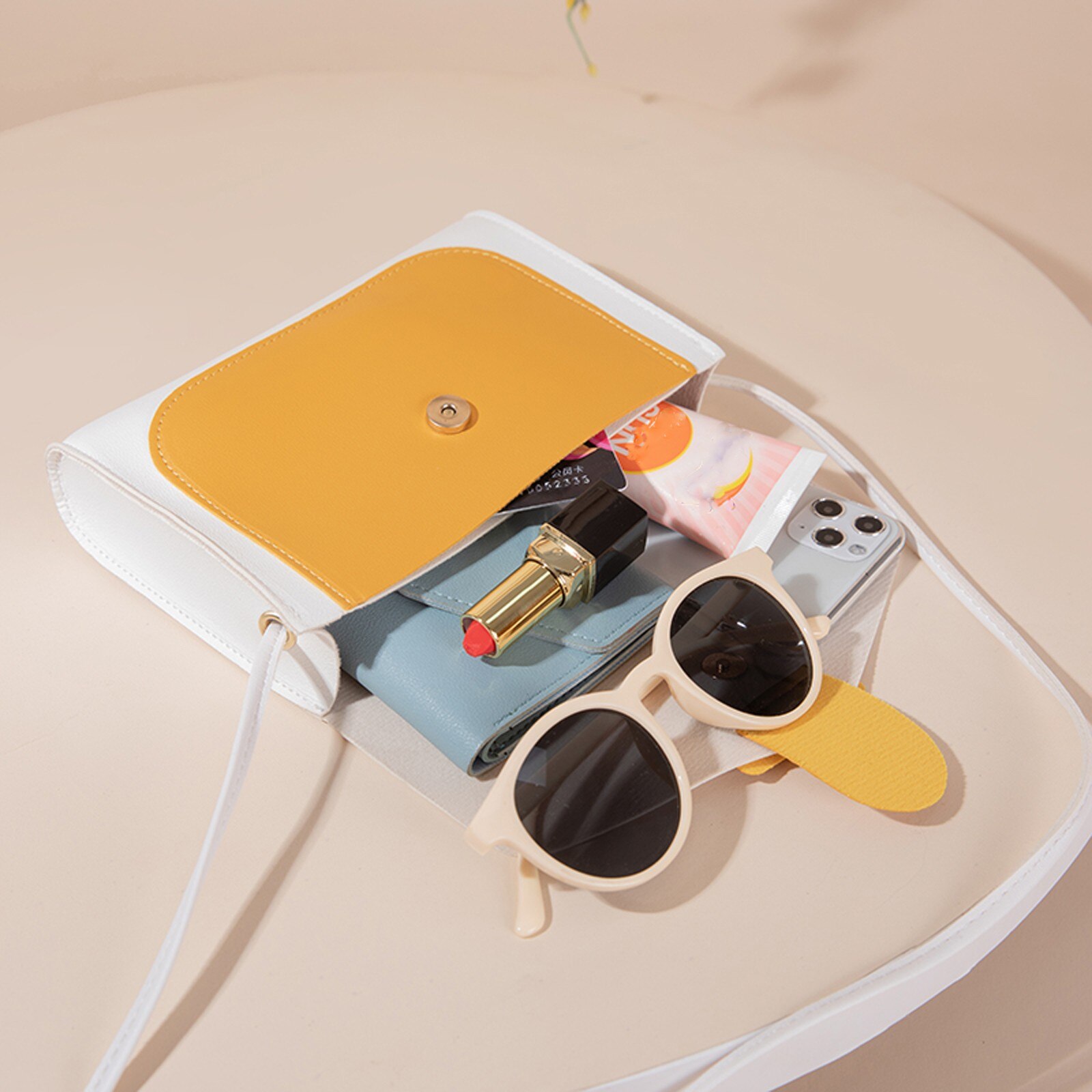 Kontrast Farbe Leder Umhängetaschen Für Frauen Reise Handtasche Einfache Schulter Bote Tasche Damen Umhängetasche Bolso # np30