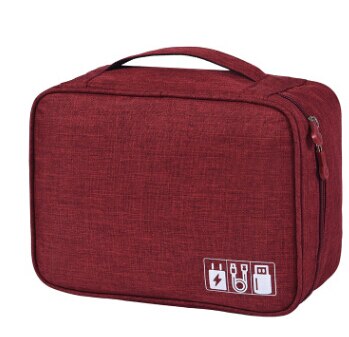 Offre spéciale étanche voyage sac de rangement électronique USB chargeur boîtier câble organisateur sac cosmétique: Rouge