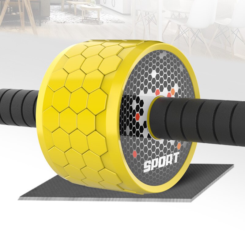 Gym Exercise Equipment No Noise Abdominal Wheel Ab Roller Keep Fit Home Fitness Abdominal Power Muscle Trainer Training: YELLOW