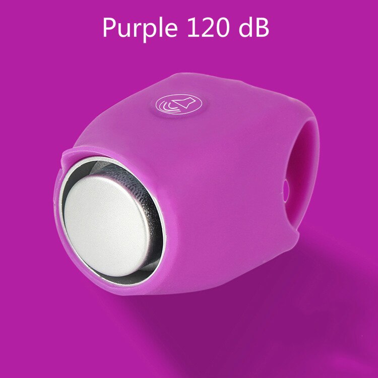 Fahrrad Glocke 120db Wasserdicht Radfahren Fahrrad Glocken Elektrische Horn Mini Tragbare Silikon MTB Rennrad Lenker Glocken: A-Violett