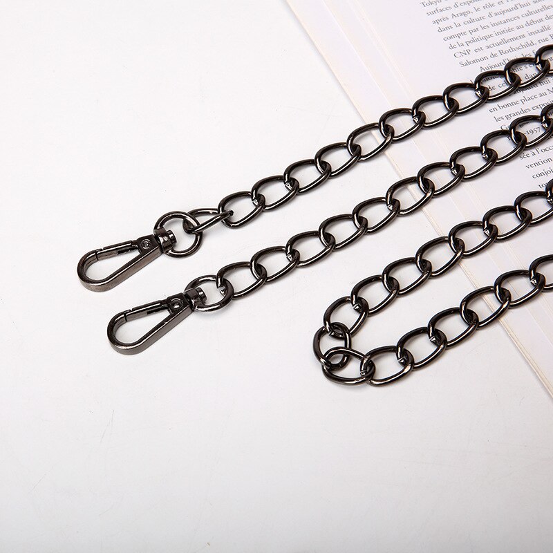 Bag Chain Strap Belt Hardware Shoulder Handbag Metal Replacement Bag Part DIY Strap Accessories for Women Chain Bag: c1 Gun Black / 125 cm