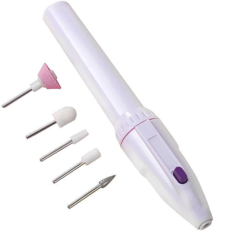 Bärbar mini nagel elektrisk borrslipning batteri maskin nagelborr buffertfil nail art kit pro 5 tips diy nagelverktyg