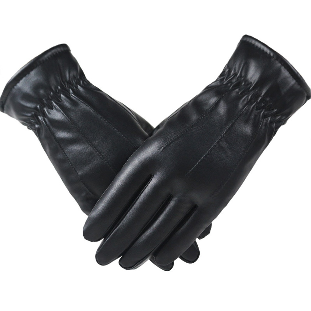 Gants en cuir velours pour femmes | gant, femmes Plus, hiver automne dames, noir avec double doublure chaude 1011