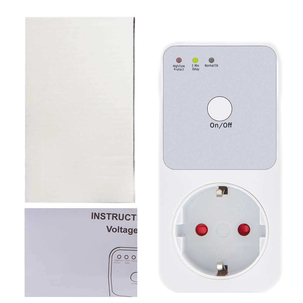 Automatic Voltage Protector Socket Switcher VAC 220V Power Surge Safe Protector EU FR UK US Plug Socket Refrigerator Protect