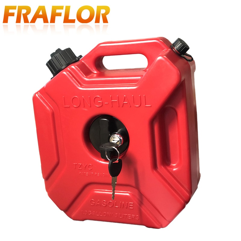 5L Liters Jerry Can Black Fuel Tank Can Car Motorcycle Spare Petrol Oil Tank Backup Jerrycan Fuel-jugs Canister With Lock &amp; Key