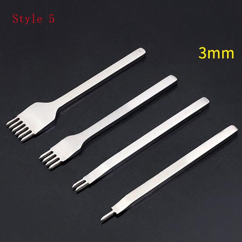 3/4/5/6mm Spacing Punch Tool For Leather Hole Punches Tool Lacing Stitching Sewing DIY Leather Craft Tools 1/2/4/6 Prong: Style 5(3mm)