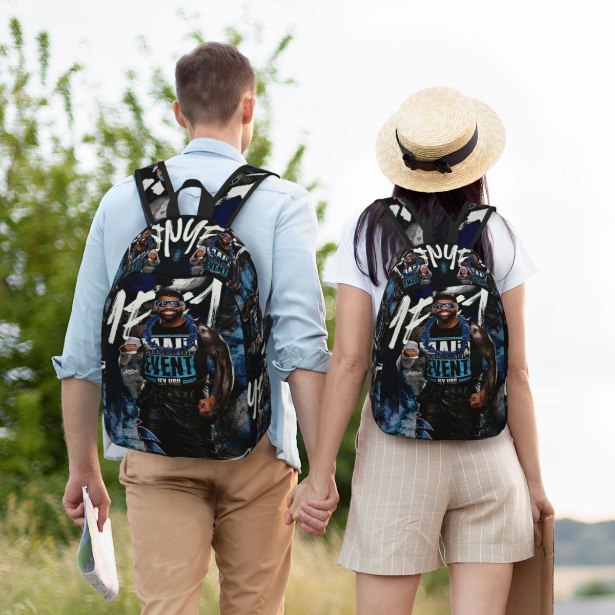 Custom Jey Uso Yeet Classics Canvas Backpack for Men Women School College Students Bookbag Fits 15 Inch Laptop Bags