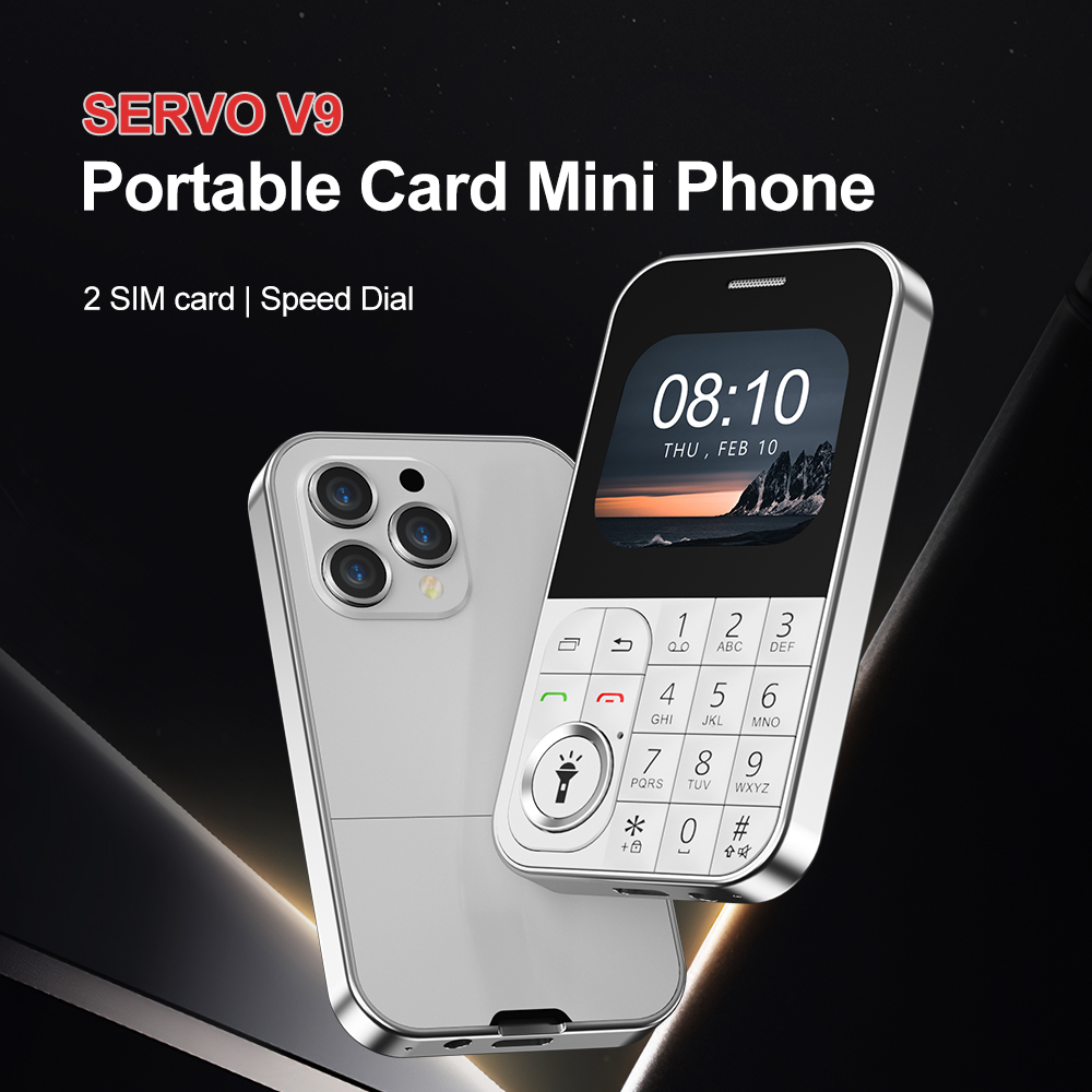 SERVO V9 kleine kaart mobiele telefoon Dual SIM stand-by zaklamp Magic Voice Speed Dial Retro camera Kleurrijke draagbare functie telefoon