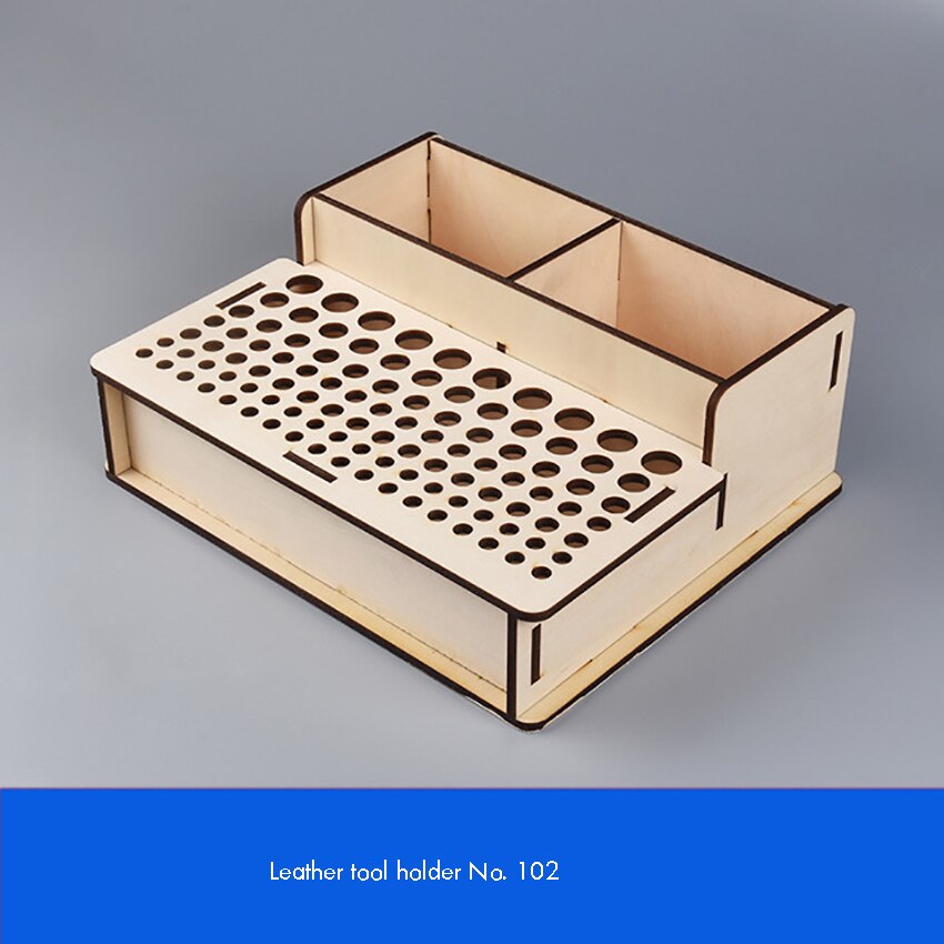 Leathercraft-Soporte de herramientas multifuncionales, organizador de herramientas de madera y cuero, soporte para punzonado, 3 tamaños
