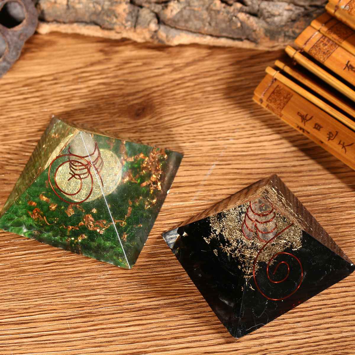 7-7.5cm Orgonite Ajudar as Empresas A Melhorar A Fortuna Energia Cristal Natural Processo de Orgone Pirâmide Decoração Resina Presente Sorte