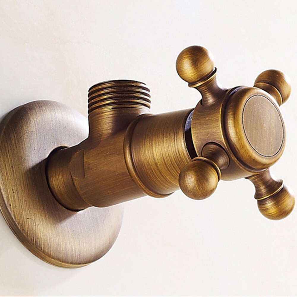 Supply all copper antique water heater triangle valve European thick angle valve copper spool retro mixing valve water stop valv