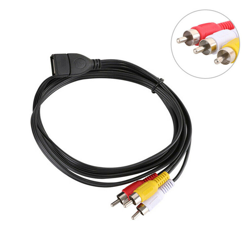5 feet/1.5m USB 2.0 Female to 3 RCA Male Video A/V Camcorder Adapter Cable for TV/Mac/PC
