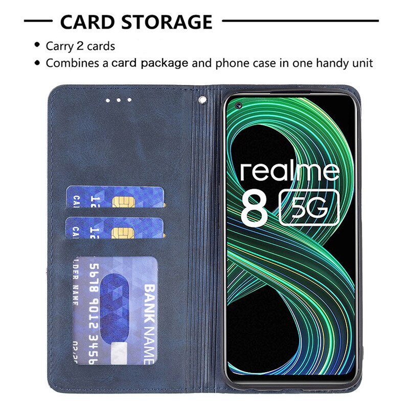 Realme 7i (global) caso para realme8 8 5g 6 pro capa ímã flip couro coque para oppo realme narzo 30a 20 carteira fundas