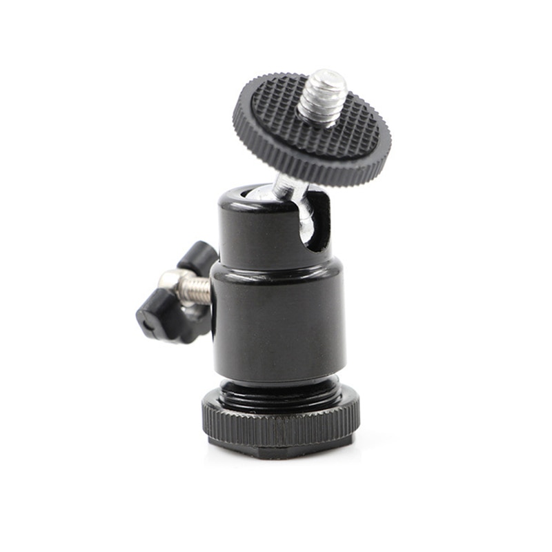 Universal 1/4" Tripod Screw Head 360 Degree Swivel Mini Ball Head Shoe Mount Adapter For DSLR Camera Tripod Ballhead Stand