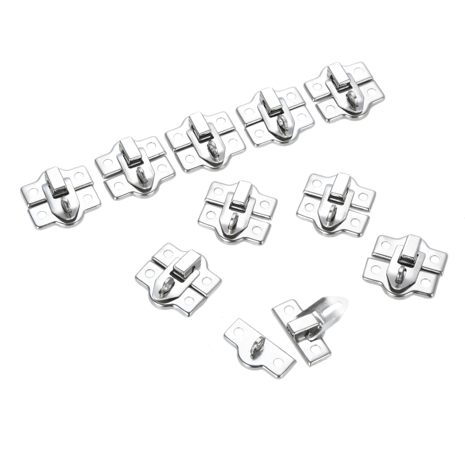 20-2pcs Silver Box Latch Lock Clasps Alloy Toggle Hasp Hook Lockable Jewelry Chest Wine Wooden Box Case with screws 26x28mm