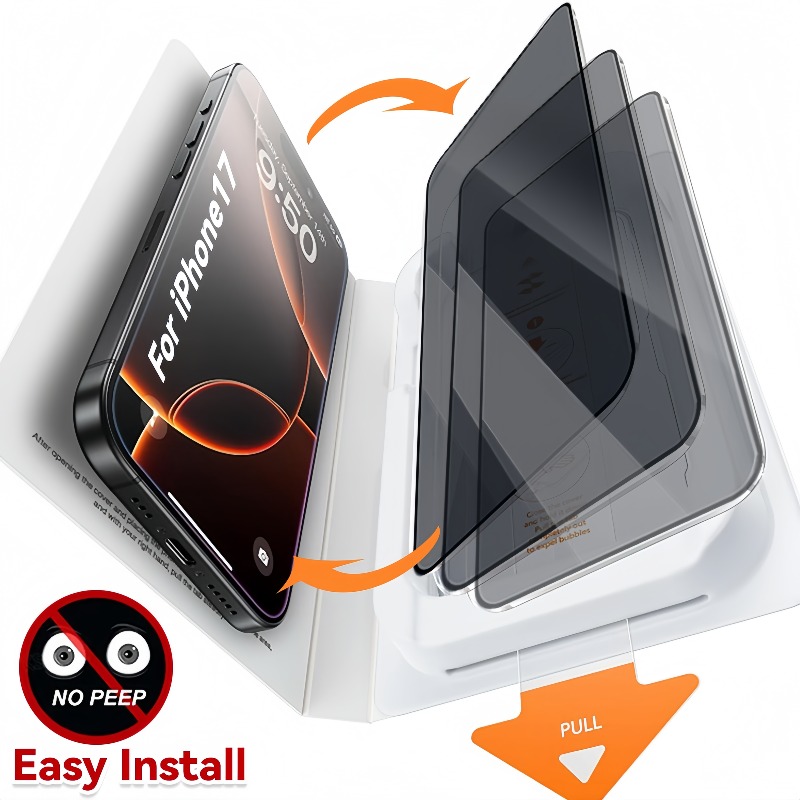 For IPhone 17 Pro Max Privacy Screen Protector Anti-scratch Tempered Glass Easy Install Anti-peep Protective Film for IPhone17