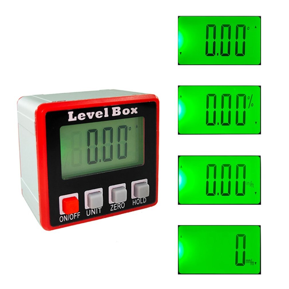 Precision Digital Protractor Aluminum Alloy Inclinometer Electronic Level Box Magnetic Base Measuring Tools Angle Finder