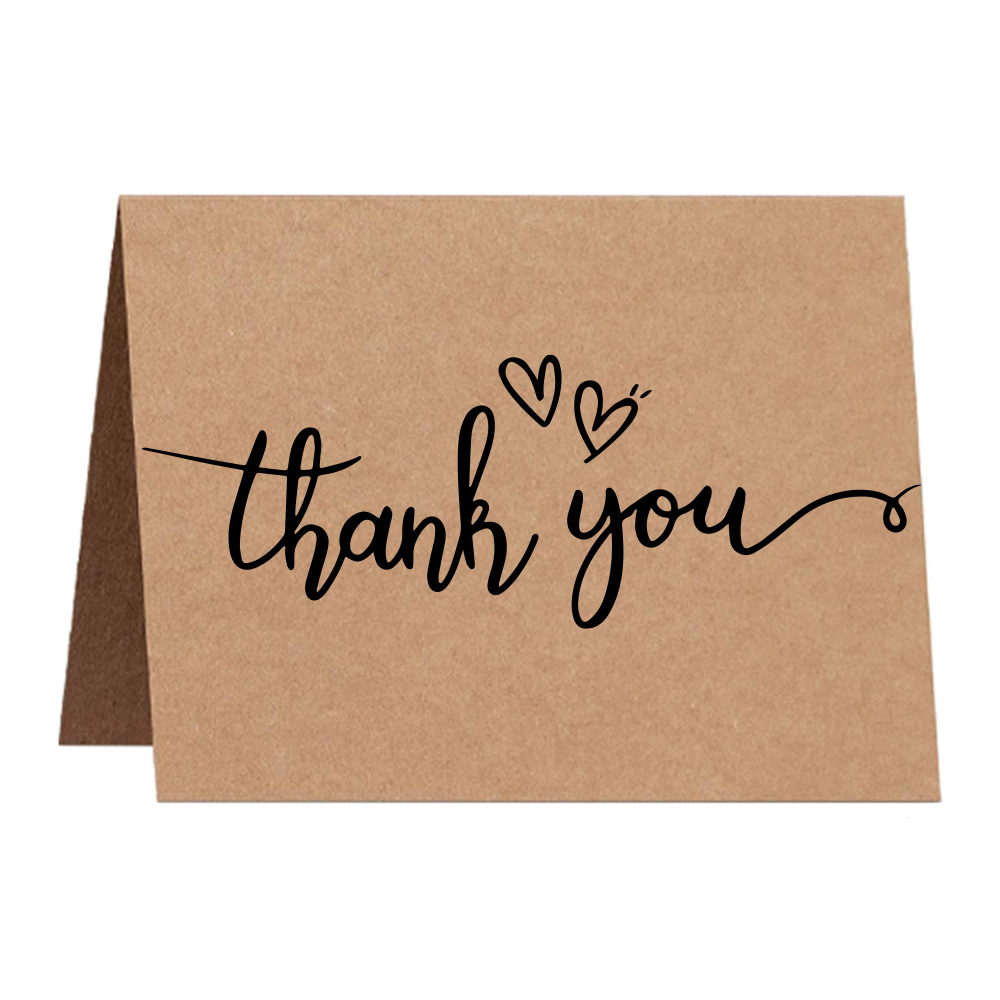 10Pcs Kraft Paper Thank You Card Large 4x6'' Business Note Cards Perfect For Graduation Baby Shower Wedding Greeting Cards: A7