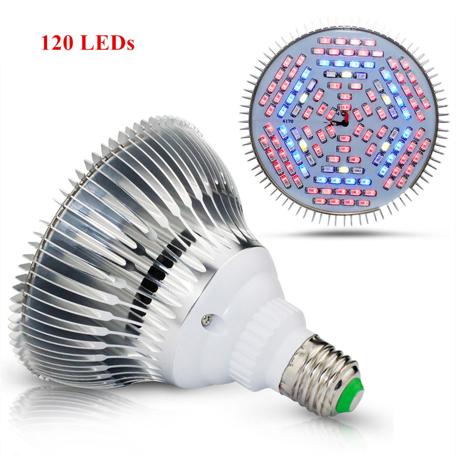 Full Spectrum Aluminum E27 LED Grow Light Indoor 40/78/120Leds IR UV White Plant Growing Lamp Bulb Light Phytolamp For Plants: 120leds