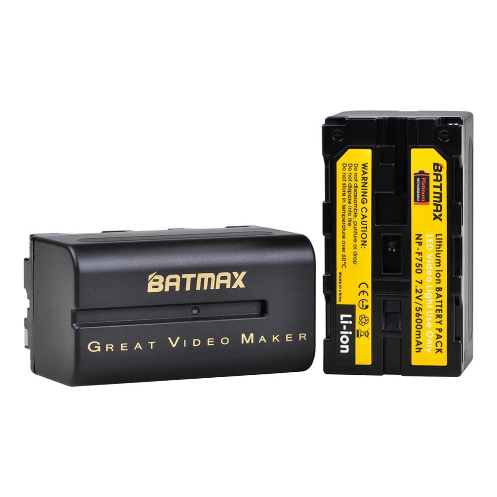 Batmax 5600mAh NP-F750 NP-F770 Batterie + LED USB Dual Ladegerät für LED Video Licht Yongnuo Godox YN300Air II YN300 III YN600 L132T: 2 battery