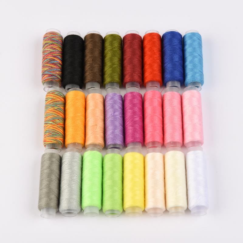 24/30/38/39Pcs Mixed Colors Polyester Yarn Sewing Thread Roll Machine Hand Embroidery 160 Yard Each Spool For Home Sewing Kit: 24 colors
